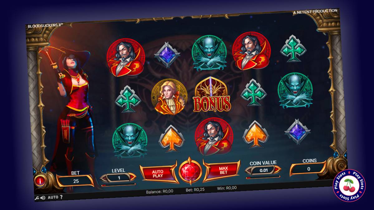 Blood Suckers II slot game layout.