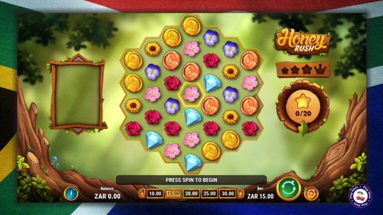 Image showing the game layout for Honey Rush slot game.