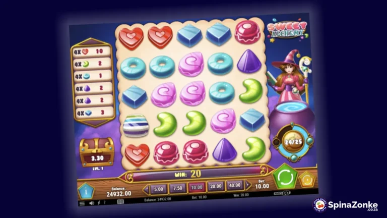 Sweet Alchemy slot game layout.