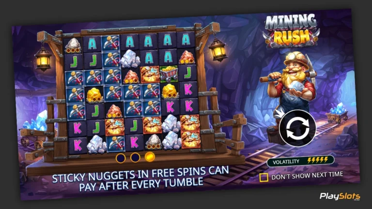 Mining Rush slot layout image.