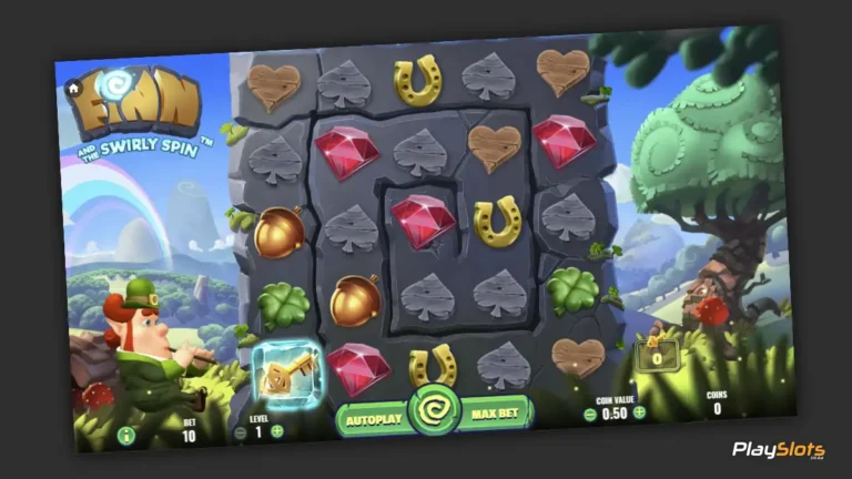 Finn and the Swirly Spin slot layout image.