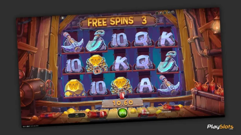 Mine Blown slot game layout image.