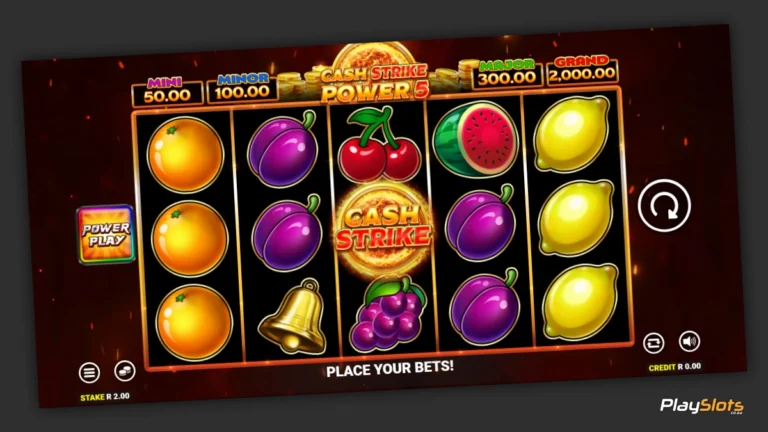 Cash Strike Power 5 slot game layout image.