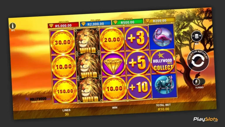 Hollywoodbets: Cash Collect™ slot game layout image.