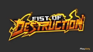 Fist of Destruction slot game intro image.