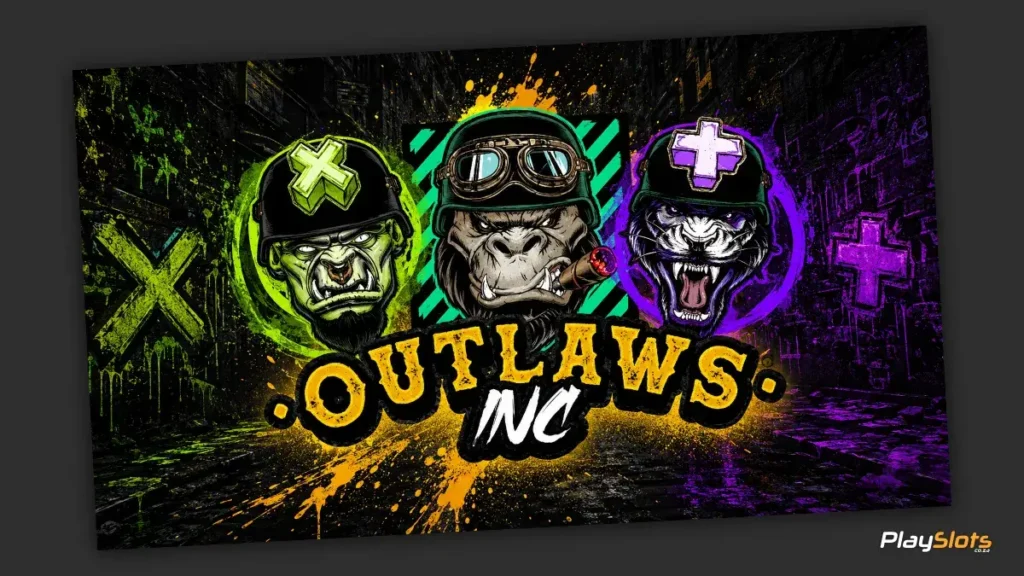 Outlaws Inc. slot game intro image.