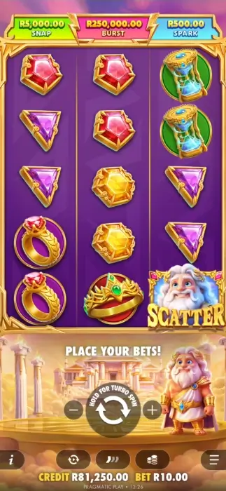 Image showing Gates of Olympus POP slot game layout.